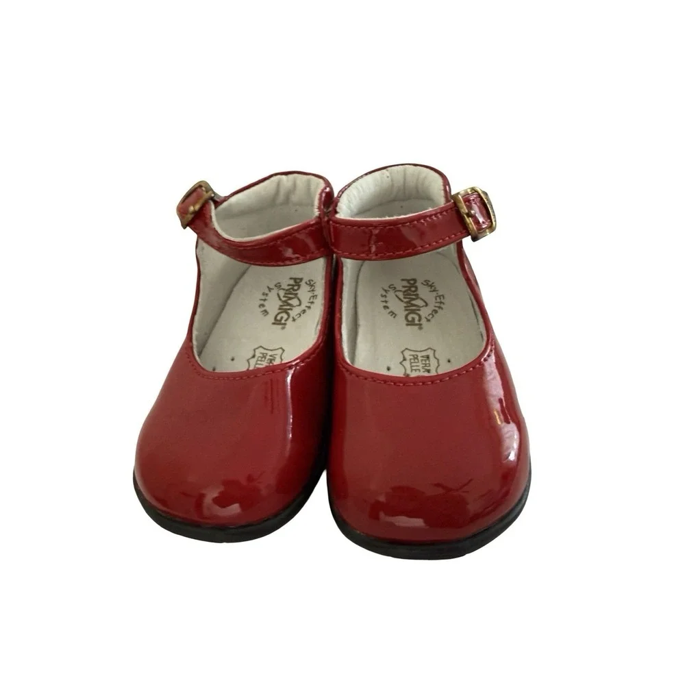 Red PATENT Ankle Mary Janes 18 Shoes 2.5/3 Classic PRIMIGI Italy toddler